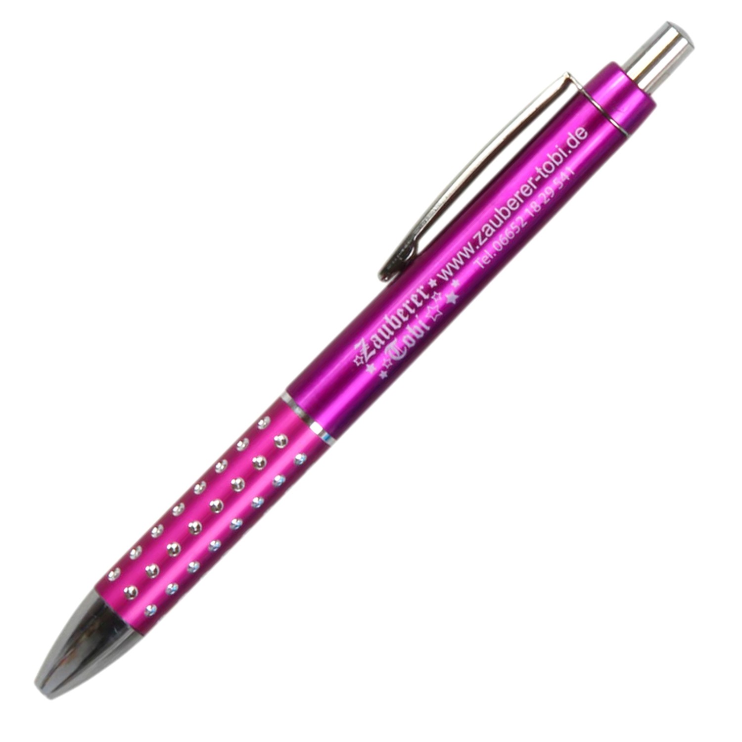 0. Foto Kugelschreiber NIO mit Druck 1farbig Werbung Logo Text bedrucken (Kugelschreiberfarbe: pink metallic)