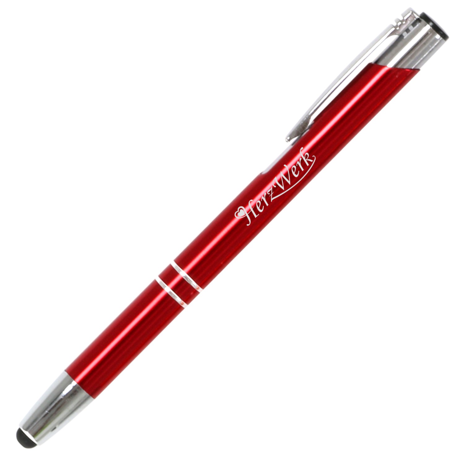 0. Foto Metall Kugelschreiber Queen Touchpen Werbekugelschreiber mit Gravur (Farbe: rot)