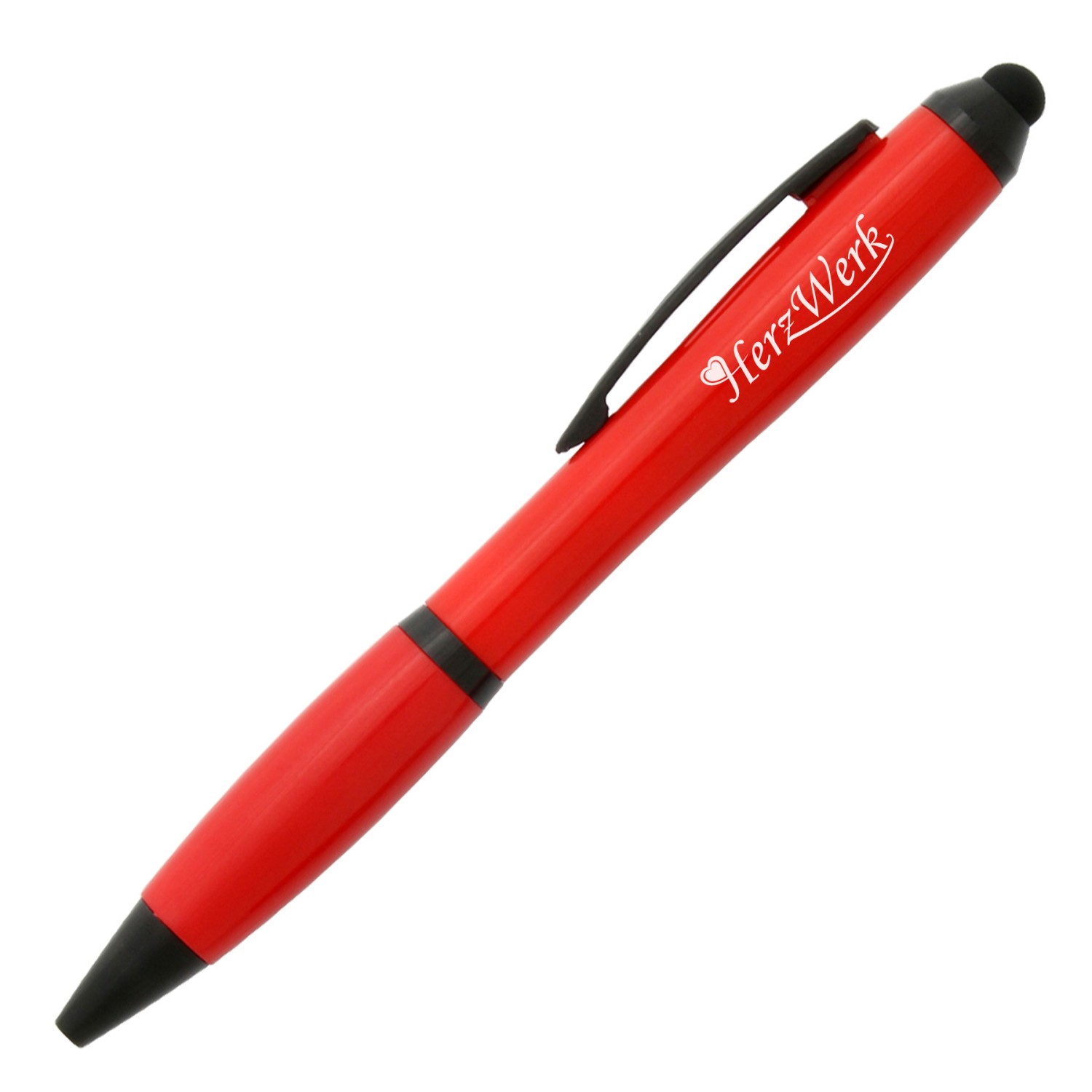 0. Foto Kugelschreiber Dynamic POP Touchpen mit Druck Logo Werbung 1-farbig (Gehäusefarbe: rot)