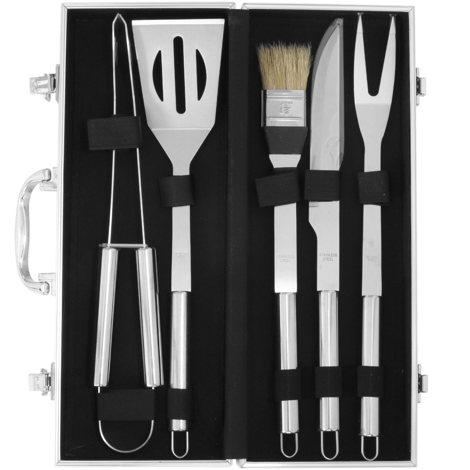 2. Foto Grillkoffer BBQ Koffer Grillbesteck mit Gravur (Größe: 5-teiliges Set)