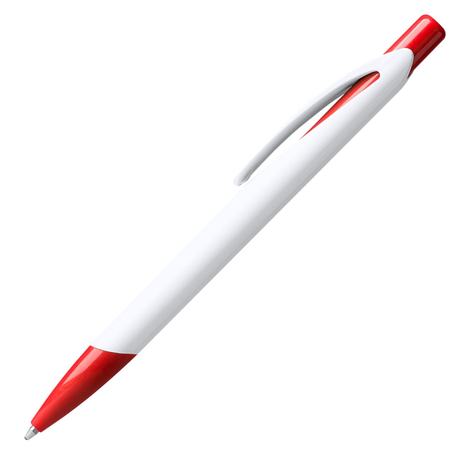 1. Foto Kugelschreiber Lena Werbekugelschreiber mit Druck Fotodruck 4-farbig (Clipfarbe: rot)