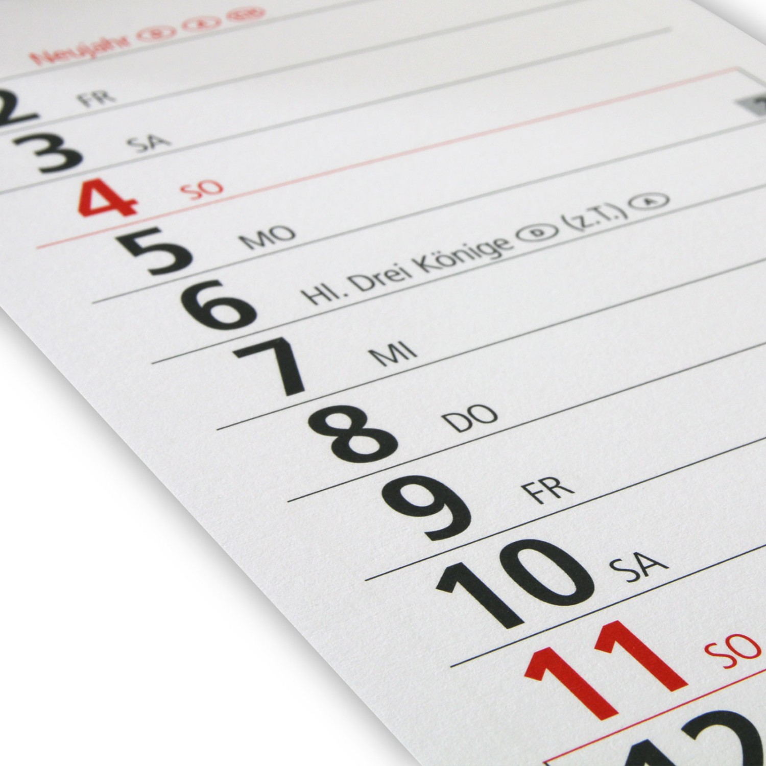 2. Foto Streifenkalender Küchenkalender mit individuellem Druck 4-farbig