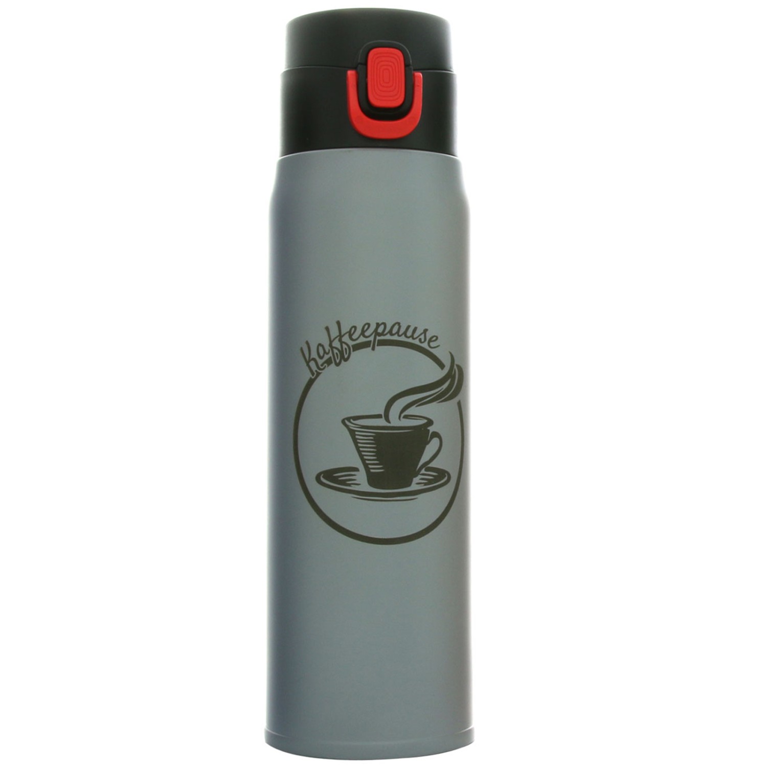 0. Foto Thermobecher FADE Trinkbecher Kaffeebecher 420 ml mit Gravur (Farbe des Bechers: grau)