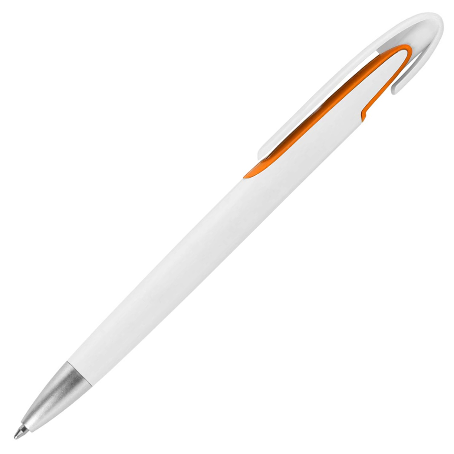 0. Foto Kugelschreiber Claas mit Druck Logo Fotodruck 4-farbig (Kugelschreiberfarbe: weiß / orange)