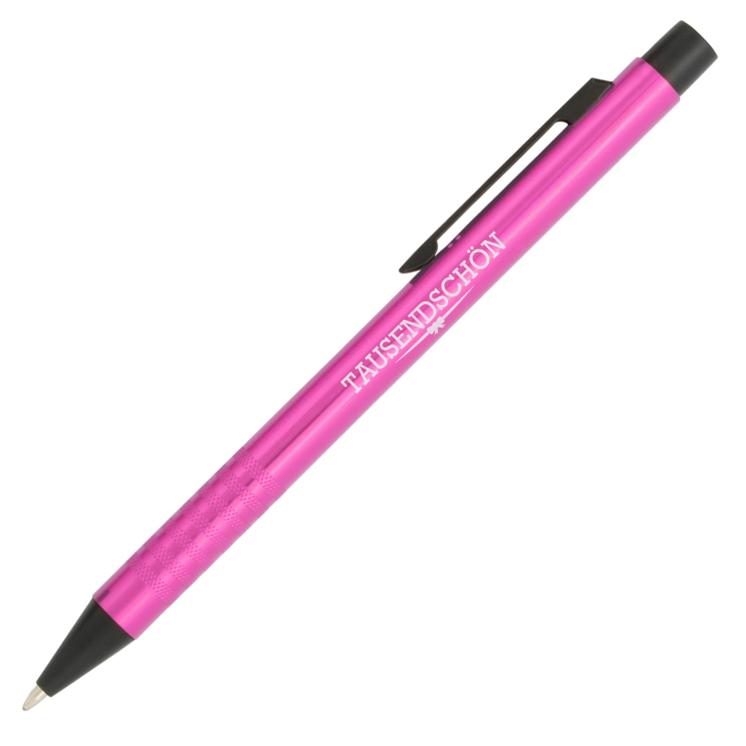 0. Foto Kugelschreiber BLACKITO Metall mit Gravur Logo Name EXPRESSGRAVUR (Kugelschreiberfarbe: pink)