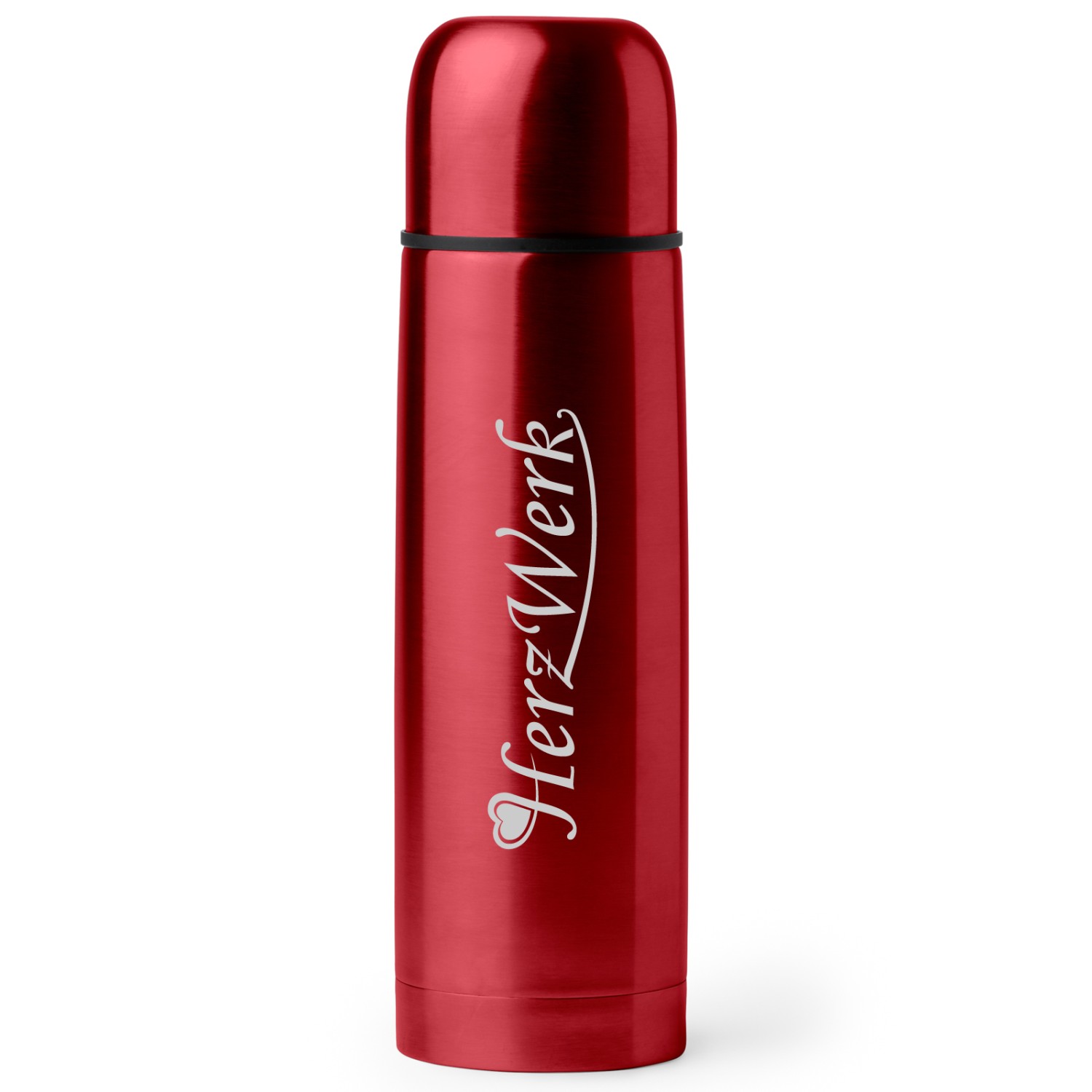 1. Foto Thermosflasche TIRILL Trinkflasche Isolierflasche 500 ml mit Gravur (Farbe: rot)