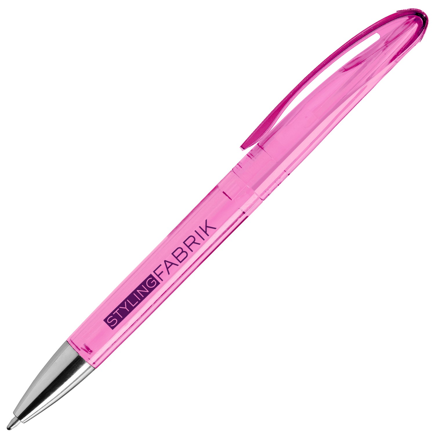 0. Foto Kugelschreiber Billy mit Druck Werbung Text Logo Grafik 1-farbig bedruckt (Kugelschreiberfarbe: pink transparent)