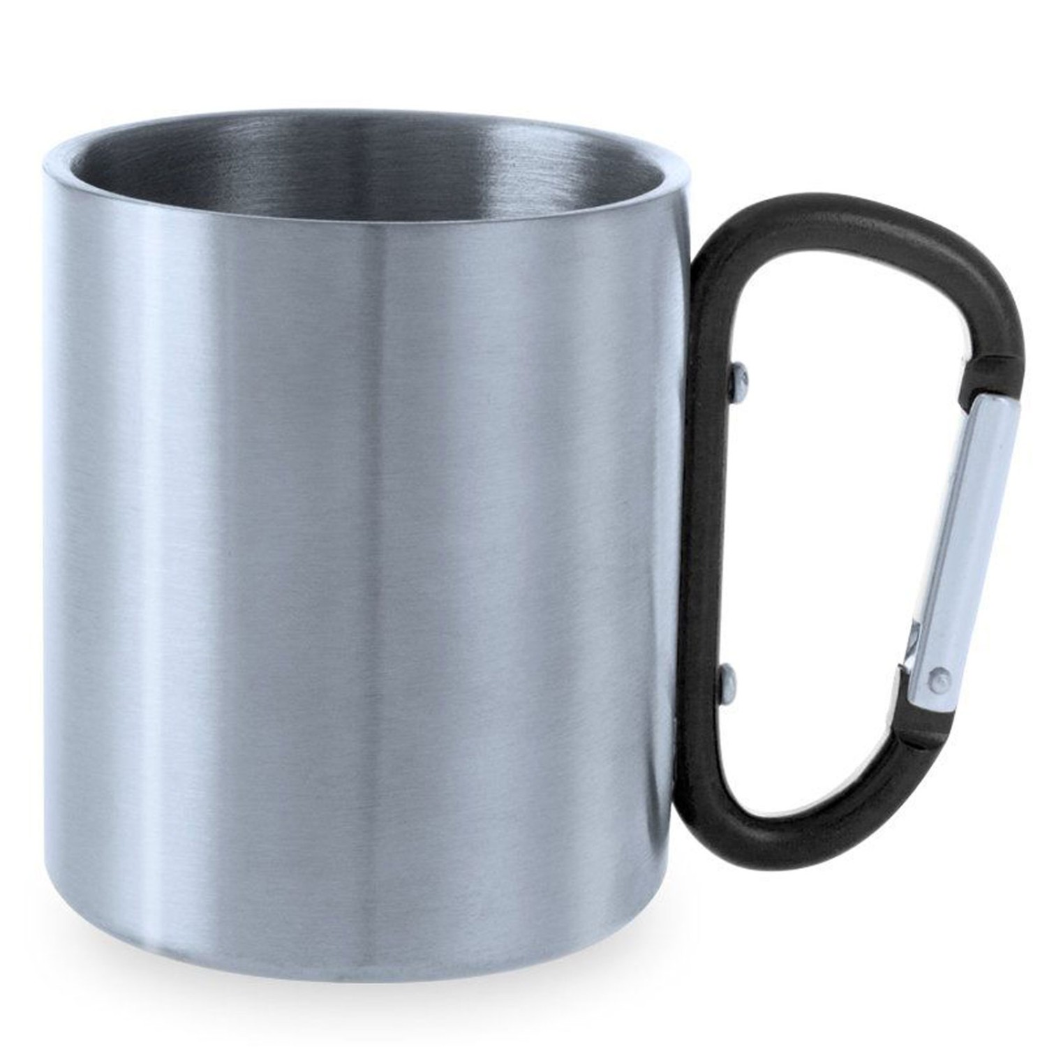 0. Foto Tasse Becher Falster Schwarz Karabiner Henkel mit Gravur