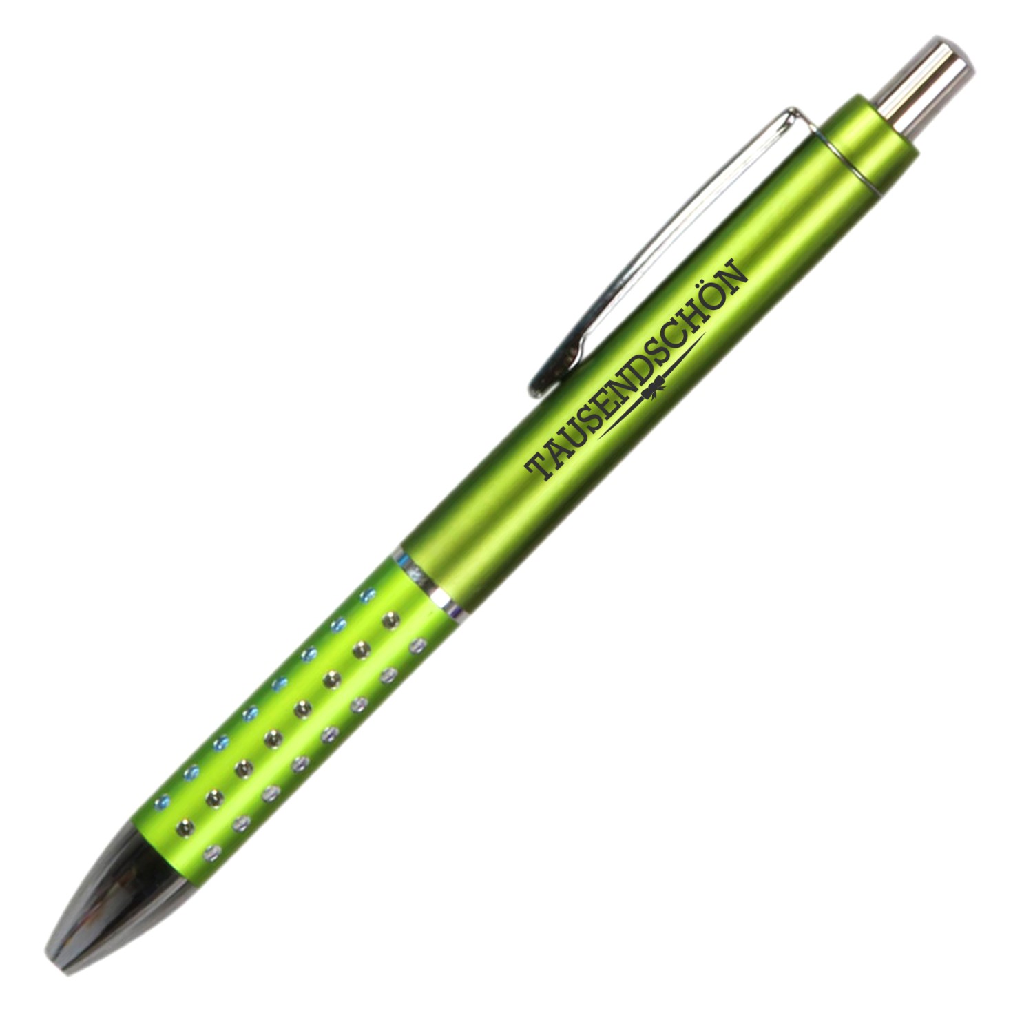 0. Foto Kugelschreiber NIO mit Druck 1farbig Werbung Logo Text bedrucken (Kugelschreiberfarbe: limette metallic)