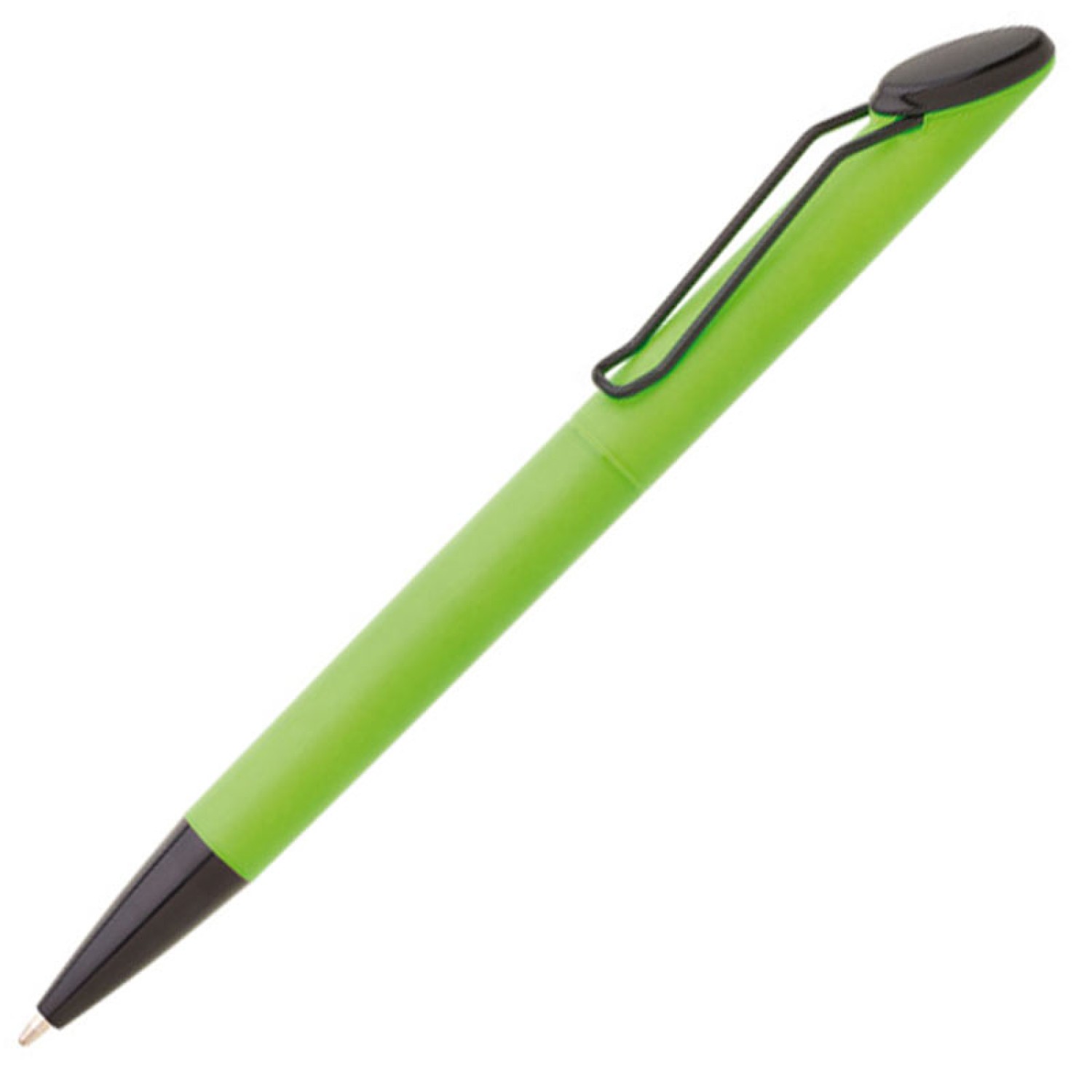 1. Foto Kugelschreiber ARESTA Neon matt mit Druck Logo Werbung (Farbe: grün)