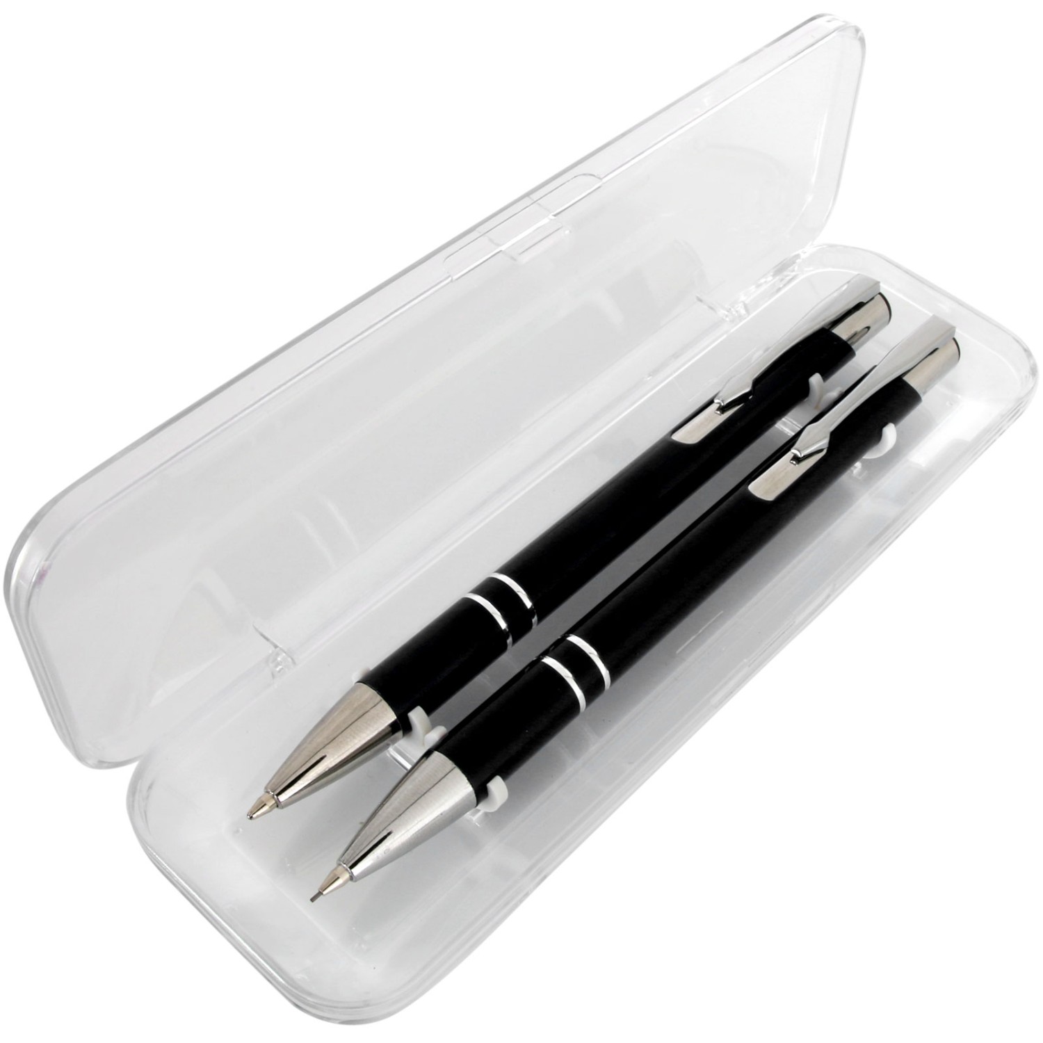 0. Foto Schreibset LUNA Kugelschreiber und Bleistift im Etui mit Gravur Namen (Stiftfarbe: schwarz)