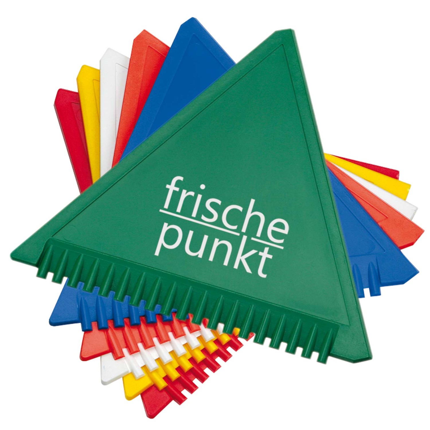 2. Foto Eiskratzer Eisschaber Eisbrecher 11 cm Kantenlänge mit Logo Druck (Farbe: grün)
