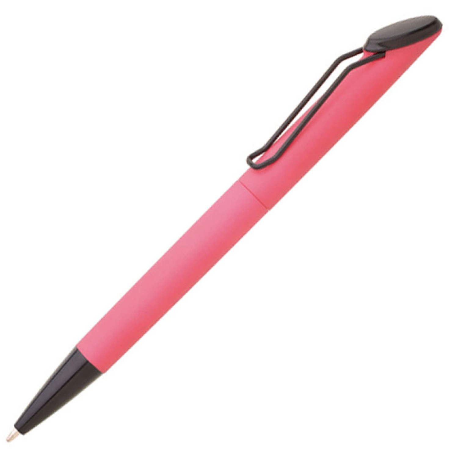 1. Foto Kugelschreiber ARESTA Neon matt mit Druck Logo Werbung (Farbe: pink)