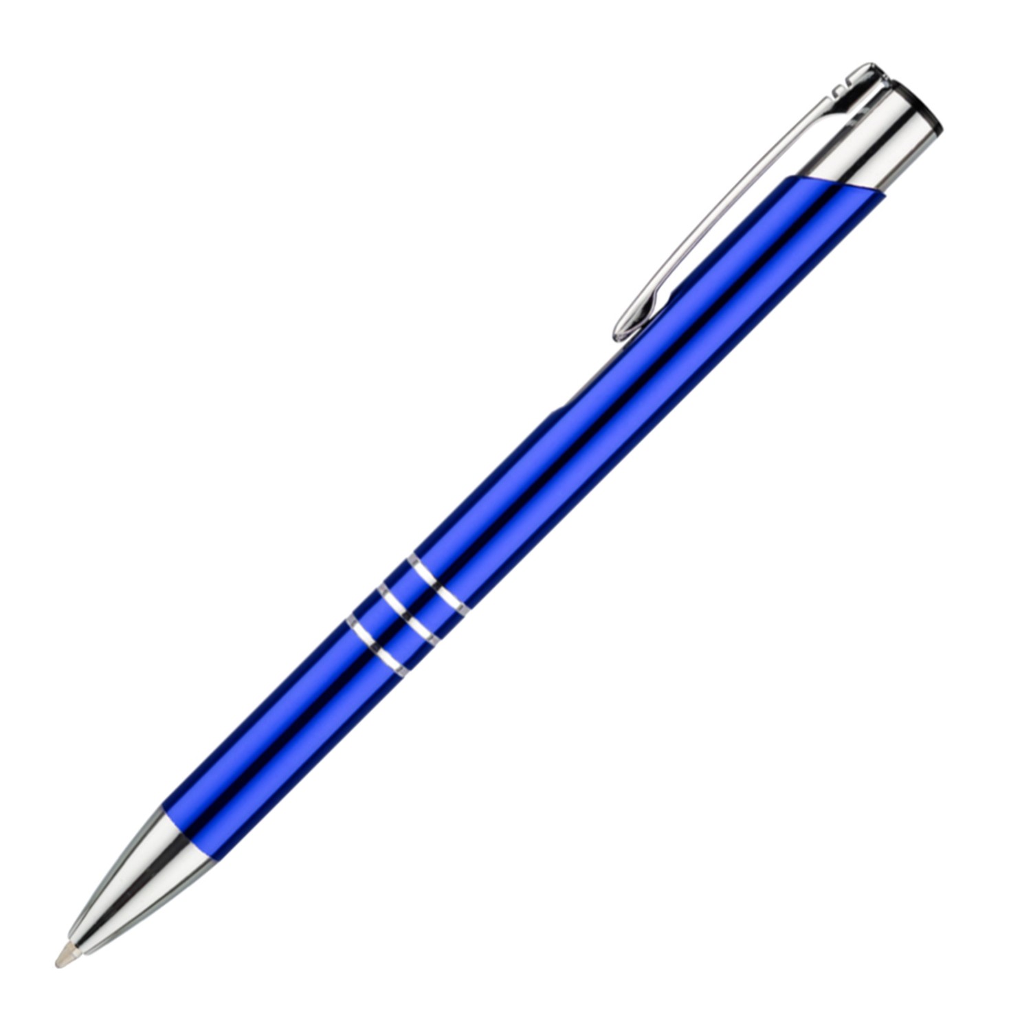 1. Foto Metall Kugelschreiber KING Werbekugelschreiber mit Gravur Text Name (Farbe: blau)