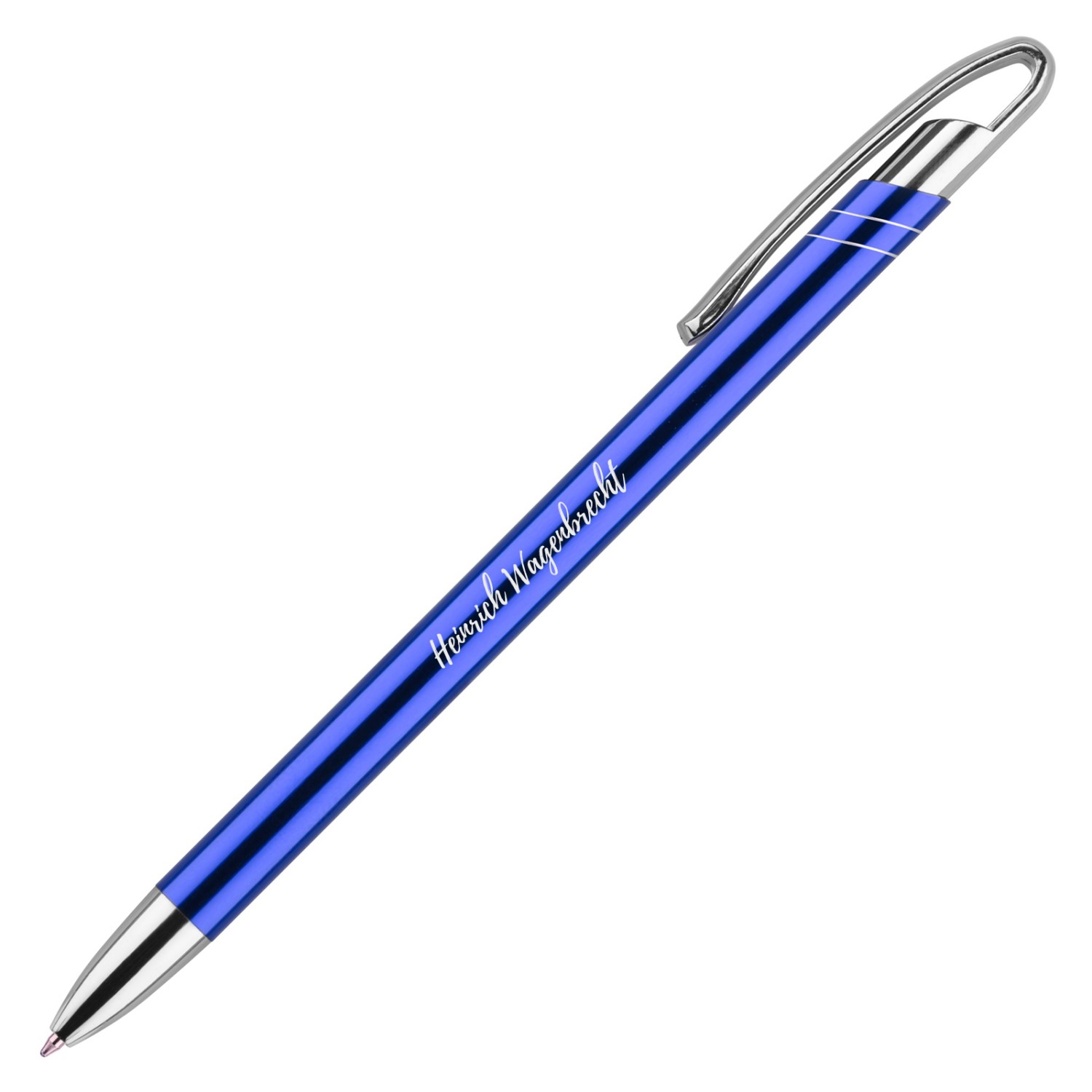 0. Foto Kugelschreiber Gabi Werbekugelschreiber aus Alu mit Gravur Namen Logo (Farbe: blau)