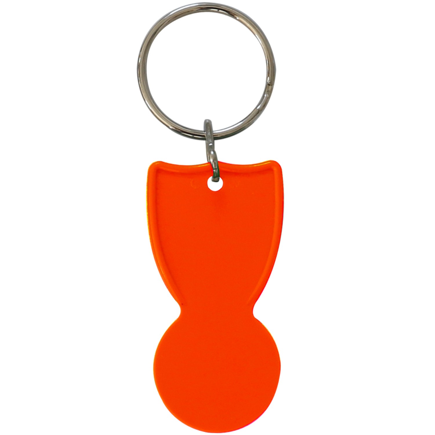 0. Foto Einkaufswagenchip Trine am Schlüsselring mit Druck (Farbe: orange)