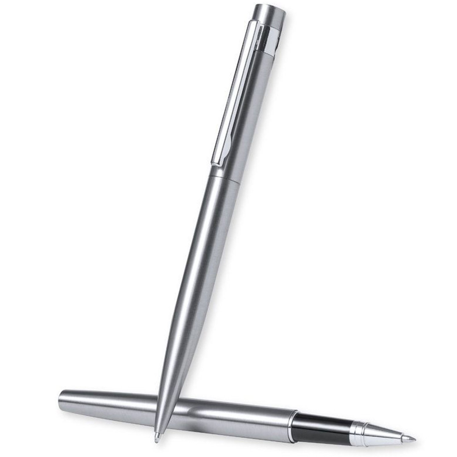 3. Foto Metall Kugelschreiber Set Kaylax recycelt Edelstahl im Etui mit Gravur