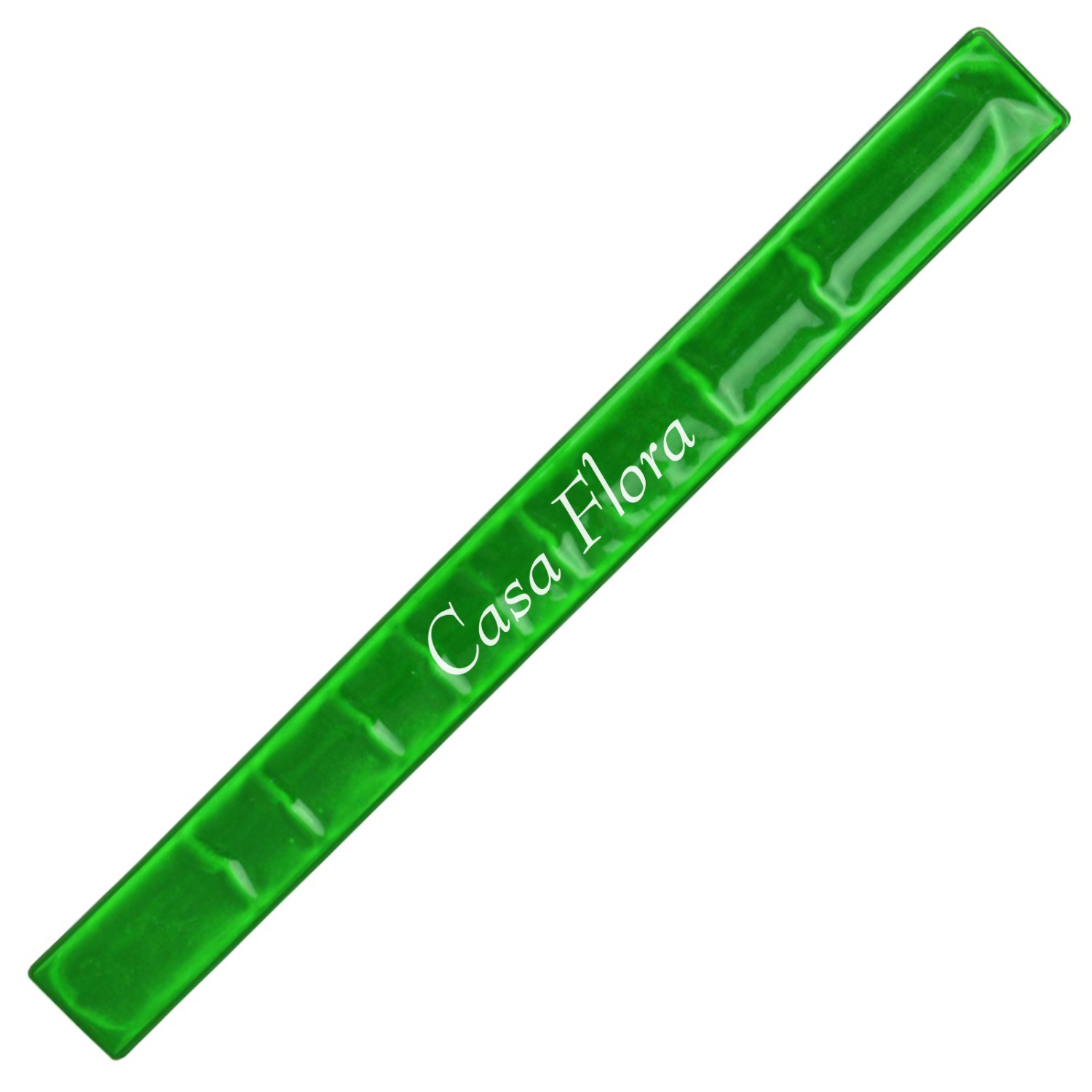 0. Foto Schnapparmband BONDO Reflektor Schnappband mit Druck (Bandfarbe: grün)