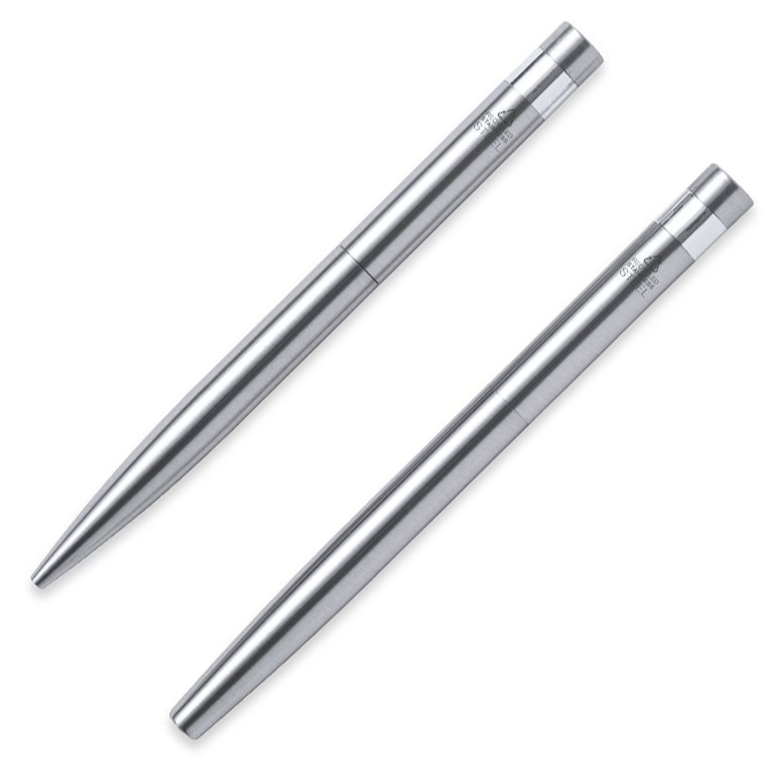 2. Foto Metall Kugelschreiber Set Kaylax recycelt Edelstahl im Etui mit Gravur