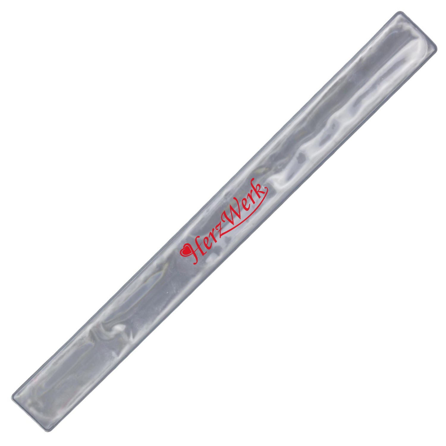 0. Foto Schnapparmband BONDO Reflektor Schnappband mit Druck (Bandfarbe: weiß)