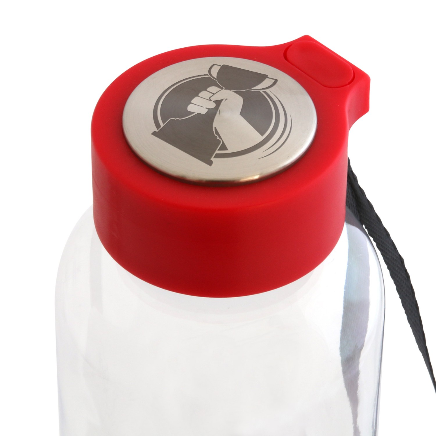 3. Foto Trinkflasche CLEAR 500 ml mit Gravur Logo Werbung (Farbe des Deckels: grün)
