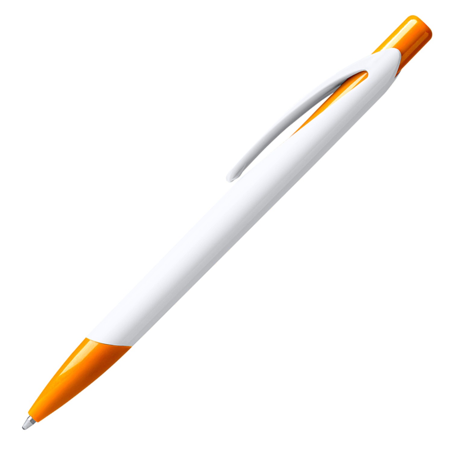 1. Foto Kugelschreiber Lena Werbekugelschreiber mit Druck Fotodruck 4-farbig (Clipfarbe: orange)
